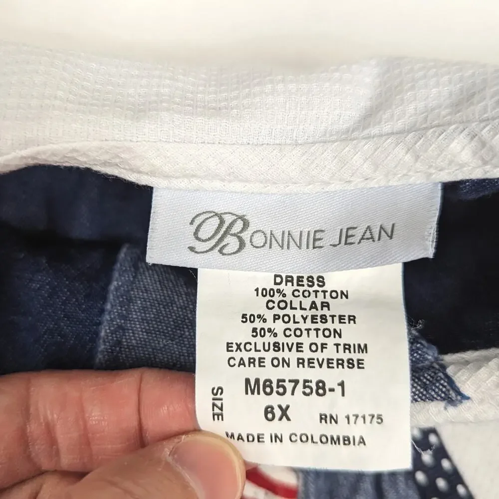 Vintage Kids Casual Blue Dress with White Sailor Collar